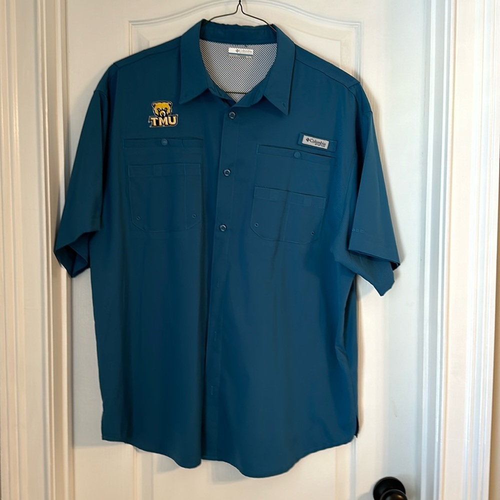 Men’s Columbia PFG XL button down - Never Worn! Truett McConnell University TMU